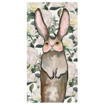 "Forest Bunny, Floral" Stretched Canvas Art by Eli Halpin