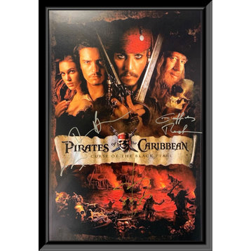 Pirates of the Caribbean: The Curse of the Black Pearl cast signed movie poster