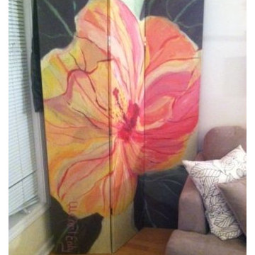 DIY (Do it yourself) blank canvas room divider screen