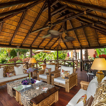 Thatched outddoor living area