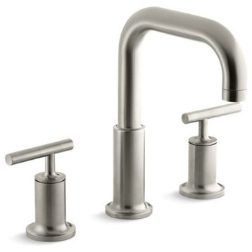 Kohler Purist Deck-Mount Bath Faucet Trim, Vibrant Brushed Nickel
