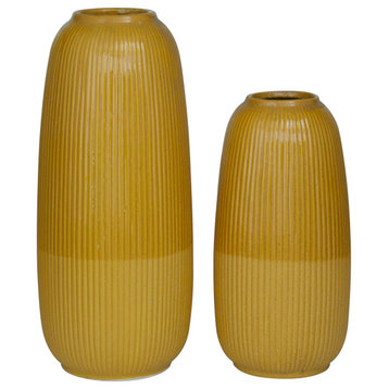 Modern Yellow Ceramic Vase Set 561897