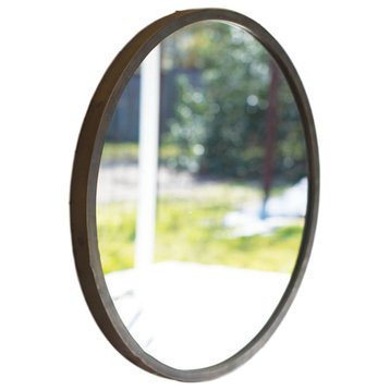 Minimalist Metal Rustic Frame 32" Round Wall Mirror Entryway Vanity Classic