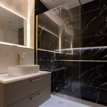 Onyx Bianco Marble-Effect and Kawala Nero Marble-Effect