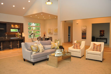 Living room - contemporary living room idea in Portland