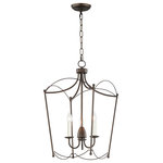Maxim Lighting - Plumette 3-Light Pendant, Chestnut Bronze - Sweeping metal accents links create classic curves on a minimalist chandelier. Available in hand-rubbed Chestnut Bronze or elegant Gold Leaf finishes. This look humbly evokes French Country charm and enchants any room it illuminates.