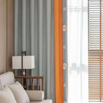 QYFL2302AA 2023 New Arrival Petrel Blue Grey Green Chenille Ready Made Curtains