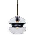 Besa Lighting - Besa Lighting 1JT-HULA8BK-EDIL-BR Hula 8 - 1 Light Cord Pendant - Canopy Included: Yes  Canopy DiHula 8 1 Light Cord  Black Clear/Black GlUL: Suitable for damp locations Energy Star Qualified: n/a ADA Certified: n/a  *Number of Lights: 1-*Wattage:60w Incandescent bulb(s) *Bulb Included:No *Bulb Type:Incandescent *Finish Type:Black