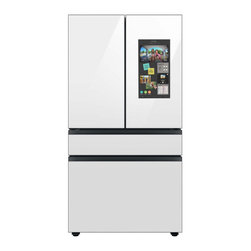 Samsung Bespoke 30 Cu. Ft. 3-Door French Door Refrigerator with Family Hub in White Glass Hub Panel Included - Refrigerators