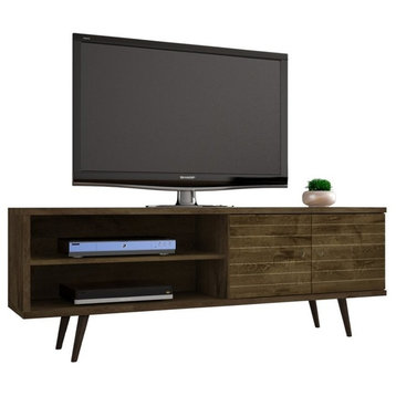 Manhattan Comfort Liberty Solid Wood TV Stand for TVs up to 60" in Rustic Brown