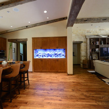 Saltwater Living Reef Aquarium in Open Floor Plan
