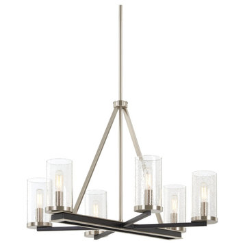 Minka Lavery Cole's Crossing 6-LT Chandelier 1056-691 - Coal With Brushed Nickel