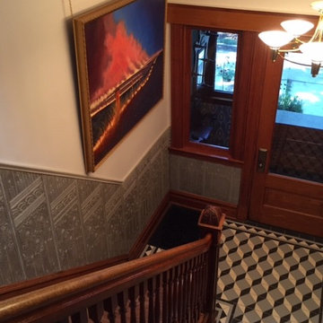 Glazed Lincrusta Dado in Stairway 2