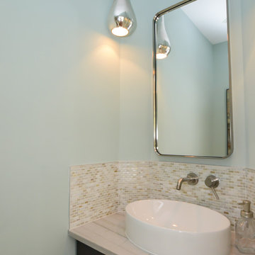 White Macaubas Honed Quartzite Powder Room Countertop