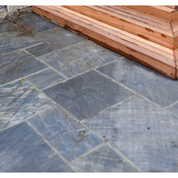 Graphite Sandstone Paving with Yorkshire Stone Walling 2016