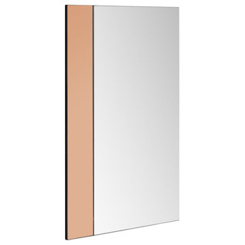 Eric Accent Rectangle Mirror, Rose Gold, 30"x20"