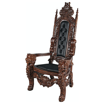 Lord Raffles Throne WithFaux Black Leather