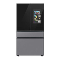 Samsung Bespoke 23 Cu. Ft. 4-Door Counter Depth French Door Refrigerator with Charcoal Glass Family Hub Panel Included - Refrigerators