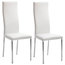 Jacqueline High Back Leather Dining Chair, White, Set of 2