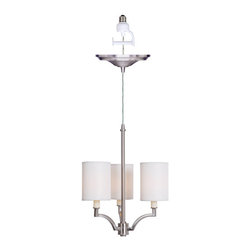 Small Screw-In Brushed Nickel 3-Light Chandelier - Pendant Lighting