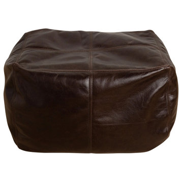 The Footsie - Genuine Leather - Chocolate Footstool