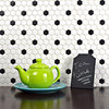 Metro 1" Hex Matte White w/Black Dot Porcelain Floor and Wall Tile