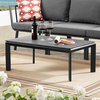 Lounge Coffee Table, Rectangular, Aluminum, Metal, Gray, Modern, Outdoor