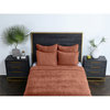 Kosas Home Dimitry 92" Velvet and Cotton Sateen Queen Quilt in Terracotta Orange