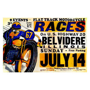 Yugoslavian Motor Cycle Racing 1966 Advertising Poster Reproduction