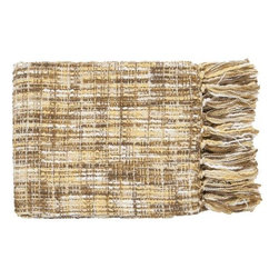 Tabitha Collection Yellow and Beige Woven Throw by Surya - Throws