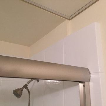 Brushed nickel accents match the rest of the bathroom.