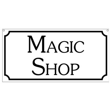 Magic Shop, Aluminum Carnival Fair Park Man Cave Game Room Sign, 6"x12"