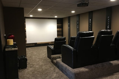 Minimalist home theater photo in Detroit