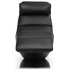 Zola Black Leather Contemporary Lounge Chaise