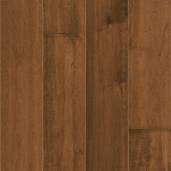 Maple Light Amber - Mohawk 5" Wide Distressed Engineered Hardwood - Hardwood Flooring