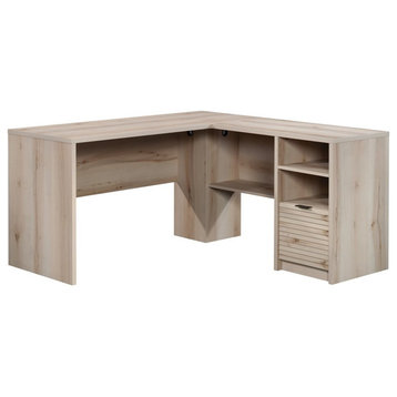 Pemberly Row Engineered Wood L-Shaped Computer Desk in Pacific Maple