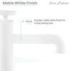 Avallon 12" Single Handle, Bathroom Faucet, Matte White