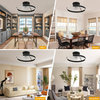 Oaks Aura 20"  Flush Mount Ceiling Fan with Lights and Remote/APP Control, Black