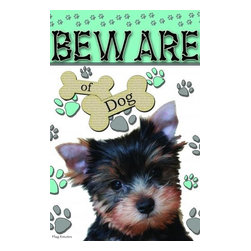 Flag Emotes - Flag Emotes, Double Sided Garden Flag, Beware Of Dog, Yorkie - Flags And Flagpoles