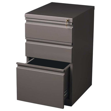 Scranton & Co 20" 3-Drawer Modern Metal Mobile Pedestal File Cabinet in Espresso