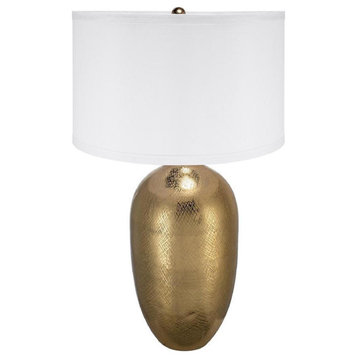 Anita 1 Light Table Lamp, Gold and White