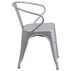 Silver Metal Chair With Arms CH-31270-SIL-GG
