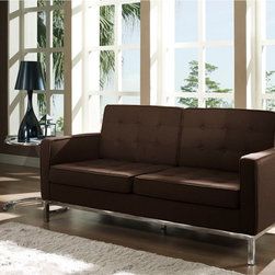 Florence Style Brown Wool Loft Loveseat - Loveseats