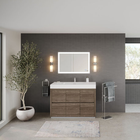 Bliss Bath Vanity, Butternut, 48", Single Sink, Freestanding