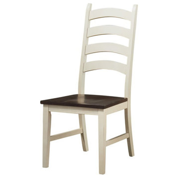 A-America Toluca Ladderback Dining Side Chair in Chalk and Cocoa (Set of 2)