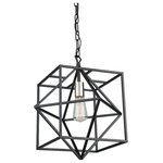 ArtCraft - ArtCraft AC11201PN Roxton - 1 Light Pendant - Linear in design, the Roxton collection is comprisRoxton 1 Light Penda Matte Black/Polished *UL Approved: YES Energy Star Qualified: n/a ADA Certified: YES  *Number of Lights: 1-*Wattage:60w E26 Medium Base bulb(s) *Bulb Included:No *Bulb Type:E26 Medium Base *Finish Type:Matte Black/Polished Nickel