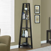 Home Square 2 Piece Wood Corner Accent Etagere Set in Cappuccino