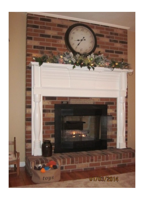 Whitewashed My Ugly Color Of A Brick Fireplace