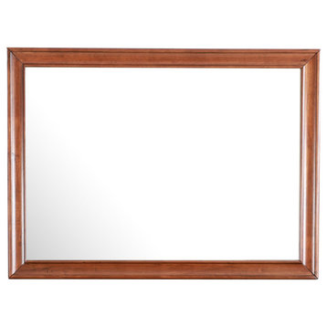 LaVita 45"x33" Modern Rectangle Framed Dresser Mirror, Oak