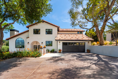 Example of a tuscan home design design in Santa Barbara